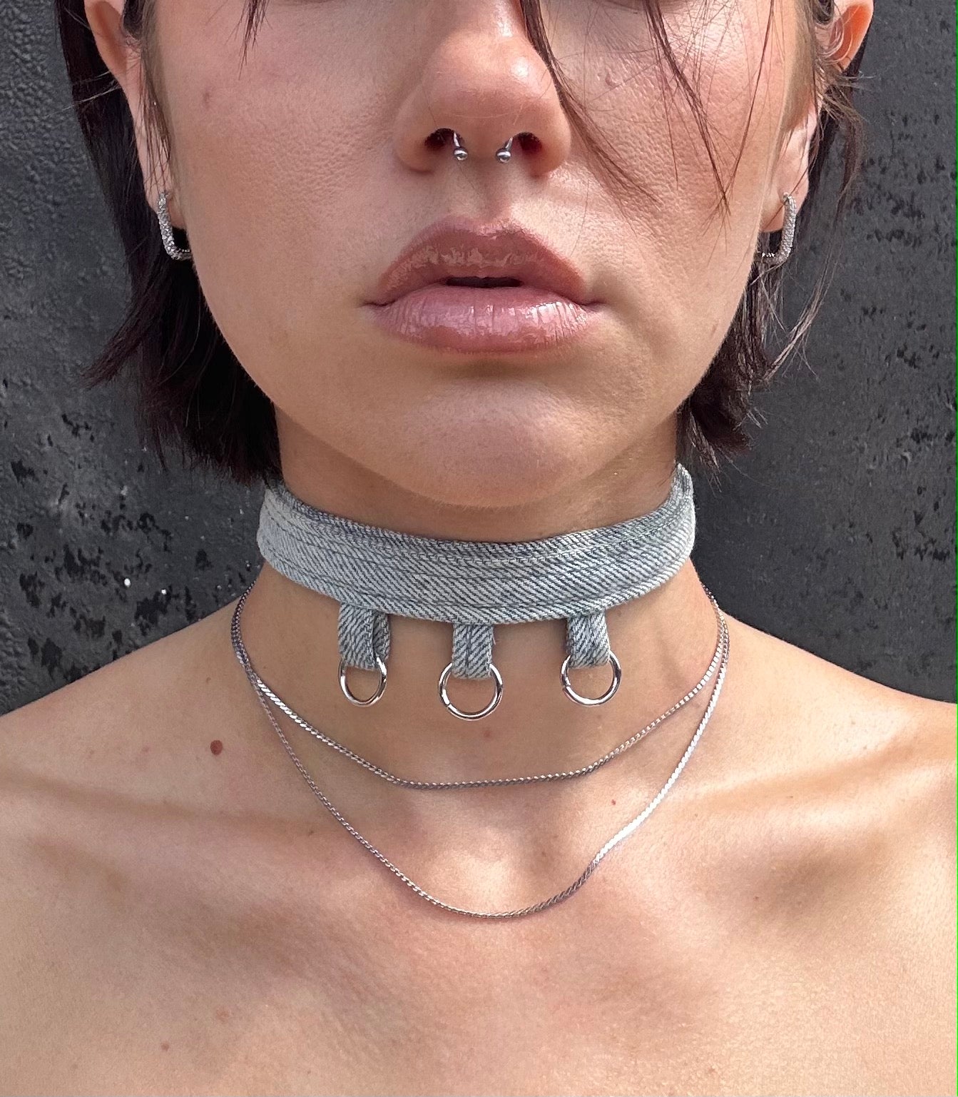 Tri-Denim Choker