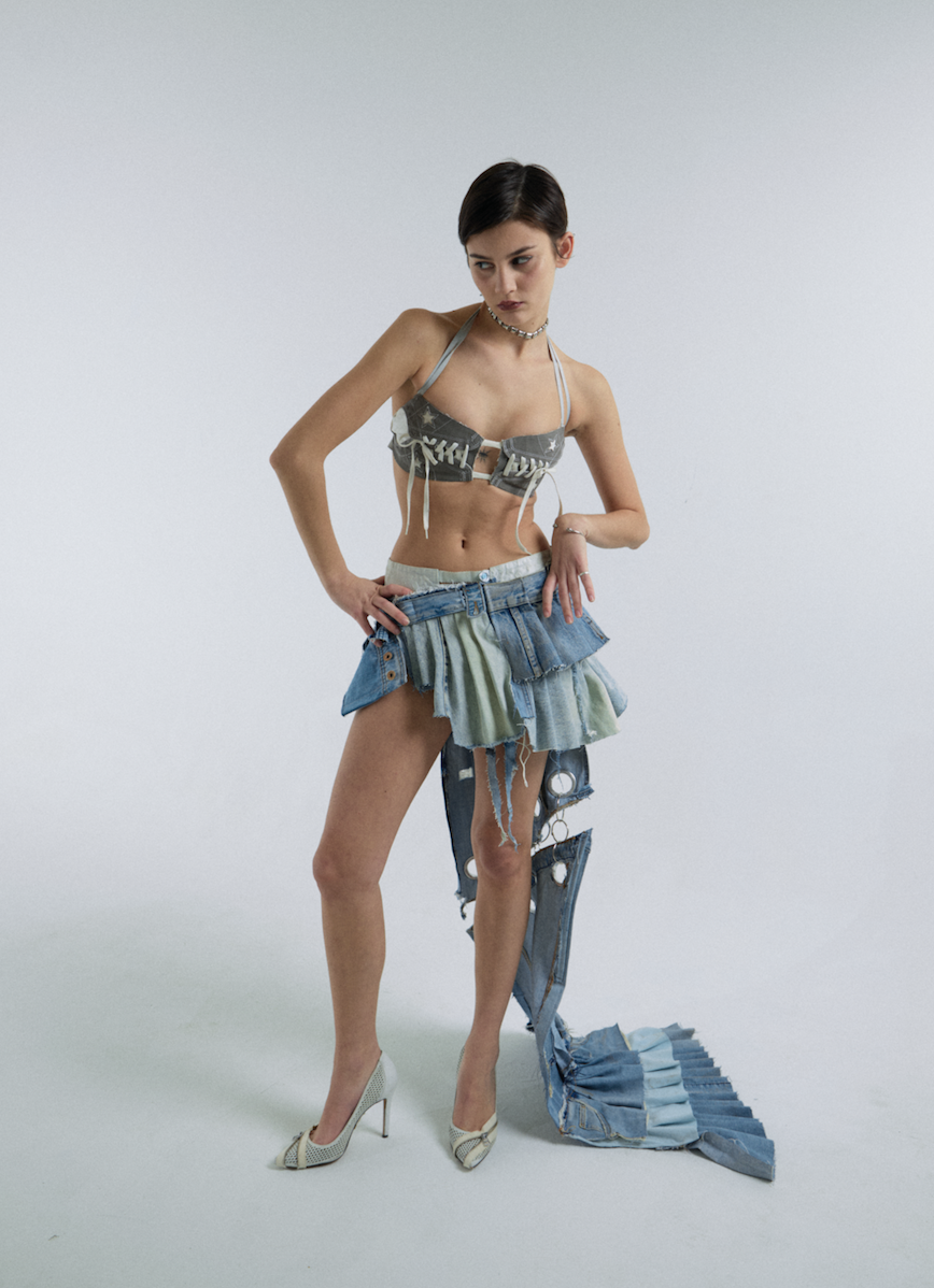 Denim Descent Skirt
